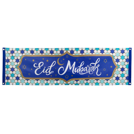 E-Carnavalskleding.nl Polyester banner 'Eid Mubarak'