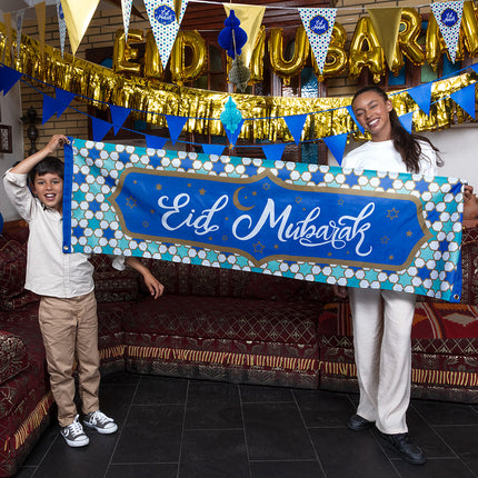 E-Carnavalskleding.nl Polyester banner 'Eid Mubarak'