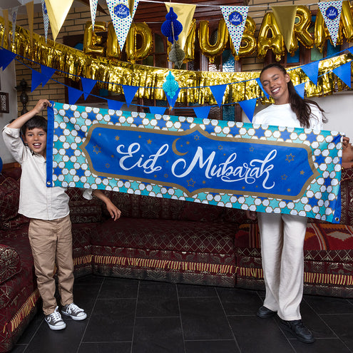 E-Carnavalskleding.nl Polyester banner 'Eid Mubarak'
