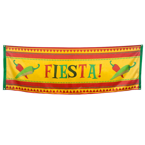 E-Carnavalskleding.nl Polyester banner 'Fiesta!'