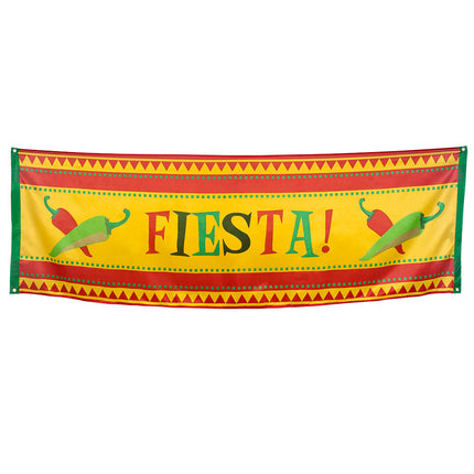 E-Carnavalskleding.nl Polyester banner 'Fiesta!'