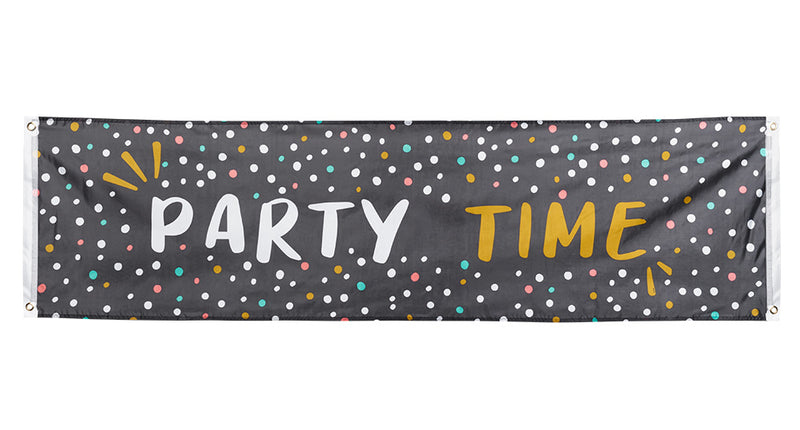 E-Carnavalskleding.nl Polyester banner 'Party time'