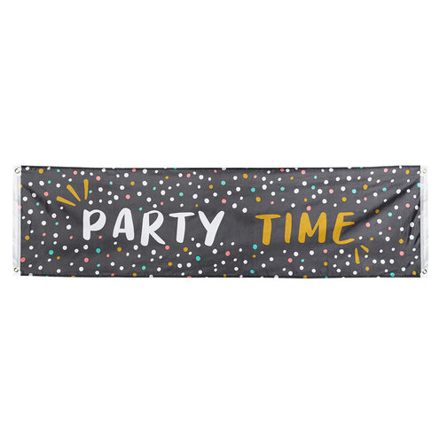E-Carnavalskleding.nl Polyester banner 'Party time'