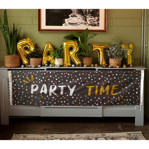 E-Carnavalskleding.nl Polyester banner 'Party time'