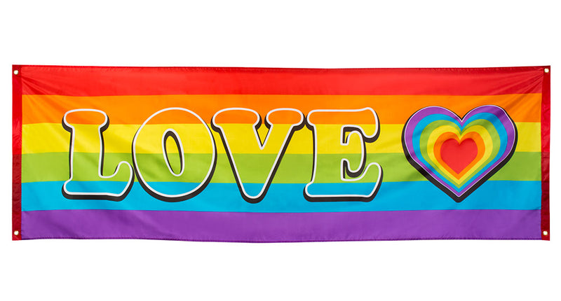E-Carnavalskleding.nl Polyester banner Regenboog 'Love'