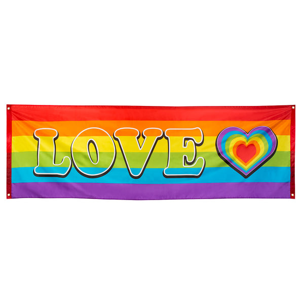 E-Carnavalskleding.nl Polyester banner Regenboog 'Love'