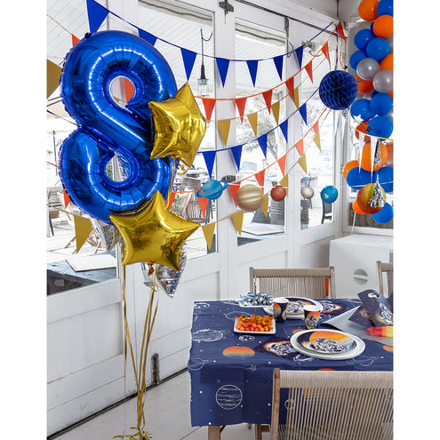 E-Carnavalskleding.nl Polyester banner Space 'Happy birthday'
