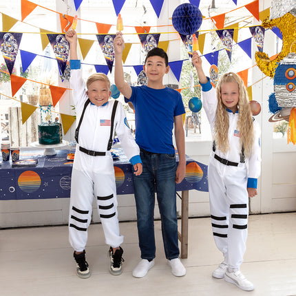 E-Carnavalskleding.nl Polyester banner Space 'Happy birthday'