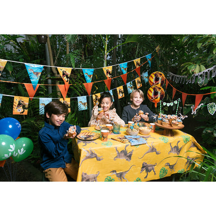 E-Carnavalskleding.nl Polyester banner T-rex 'Happy birthday'