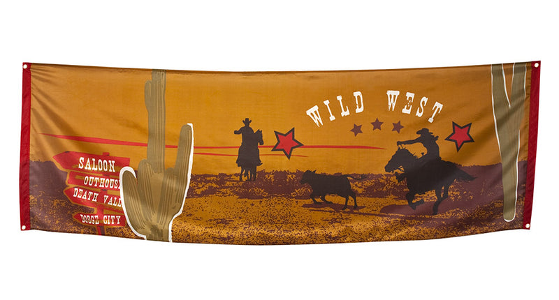 E-Carnavalskleding.nl Polyester banner 'Wild West'