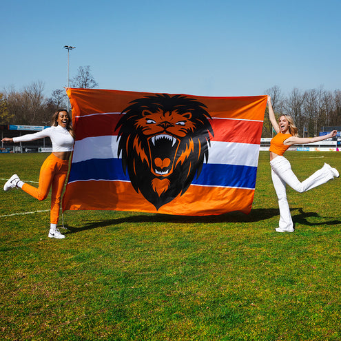 E-Carnavalskleding.nl Polyester reuzenvlag Brullende leeuw