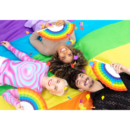 E-Carnavalskleding.nl Polyester reuzenvlag Regenboog