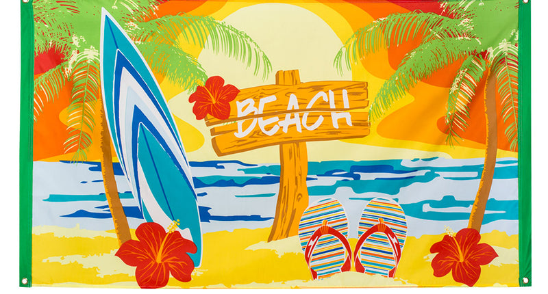 E-Carnavalskleding.nl Polyester vlag 'Beach'
