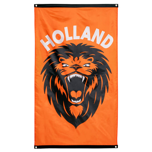 E-Carnavalskleding.nl Polyester vlag Brullende leeuw 'Holland'