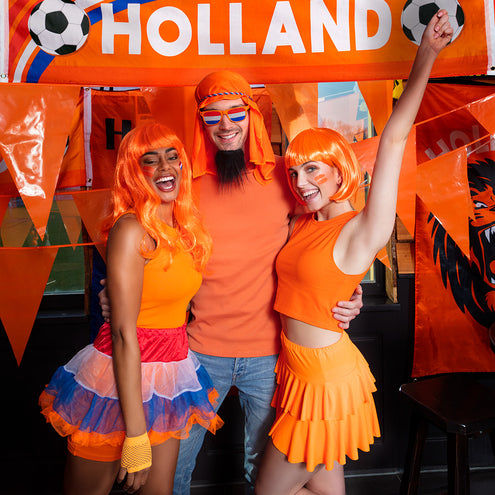 E-Carnavalskleding.nl Polyester vlag Brullende leeuw 'Holland'