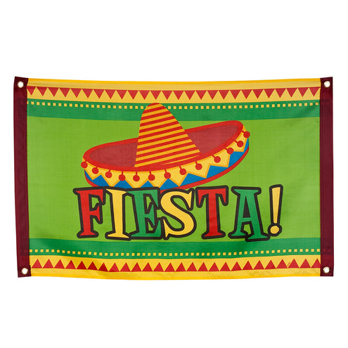 E-Carnavalskleding.nl Polyester vlag 'Fiesta!'