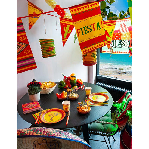 E-Carnavalskleding.nl Polyester vlag 'Fiesta!'