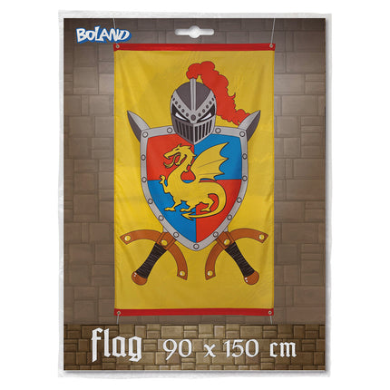 E-Carnavalskleding.nl Polyester vlag Knights & dragons