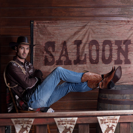 E-Carnavalskleding.nl Polyester vlag Wild West 'Saloon'
