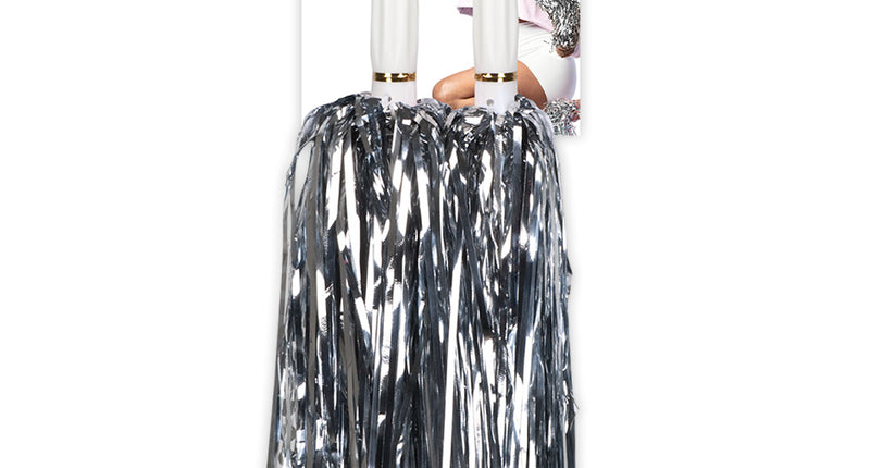 E-Carnavalskleding.nl Pompoms Metallic zilver