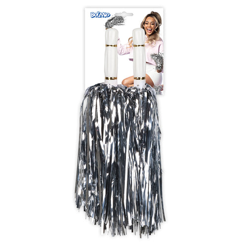 E-Carnavalskleding.nl Pompoms Metallic zilver