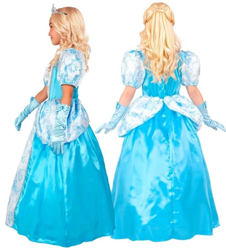 E-Carnavalskleding.nl Prinses blauw kostuum Emma kinderen