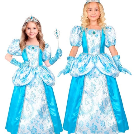 E-Carnavalskleding.nl Prinses blauw kostuum Emma kinderen