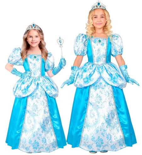 E-Carnavalskleding.nl Prinses blauw kostuum Emma kinderen