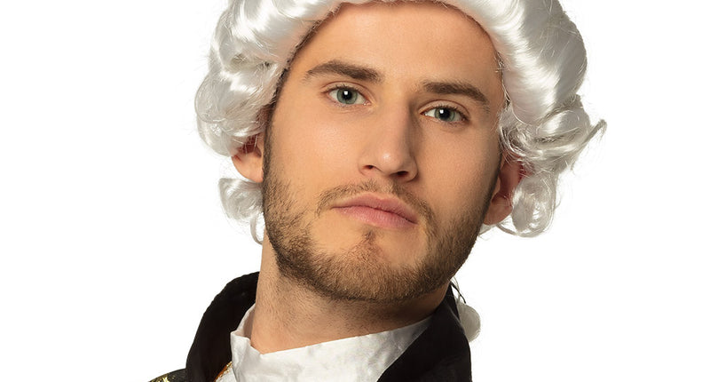 E-Carnavalskleding.nl Pruik Barok man met staart wit
