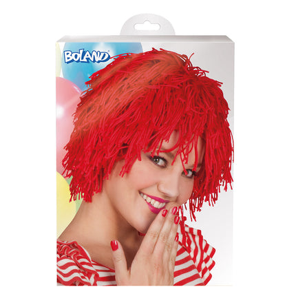 E-Carnavalskleding.nl Pruik Clown Fuzzy rood