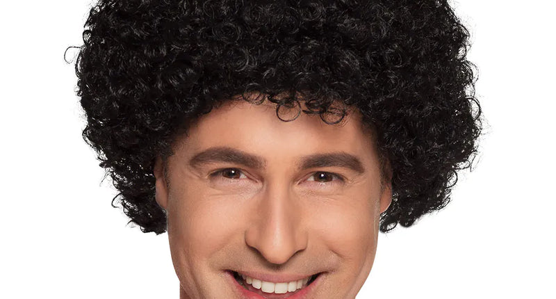 E-Carnavalskleding.nl Pruik Curly zwart