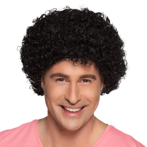 E-Carnavalskleding.nl Pruik Curly zwart