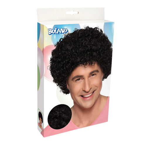 E-Carnavalskleding.nl Pruik Curly zwart