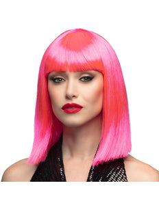 E-Carnavalskleding.nl Pruik Dance neon roze