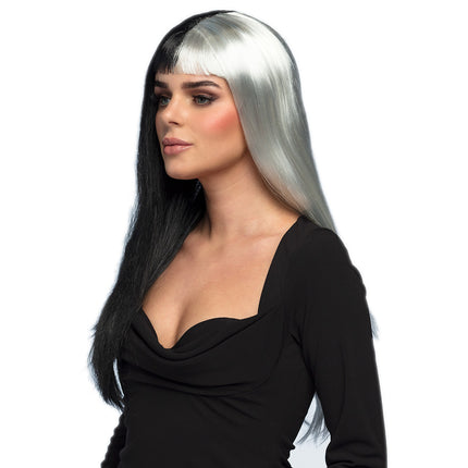 E-Carnavalskleding.nl Pruik Evil temptress zwart wit