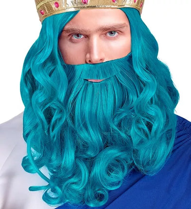 E-Carnavalskleding.nl Pruik poseidon/neptunes met baard en snor Liv