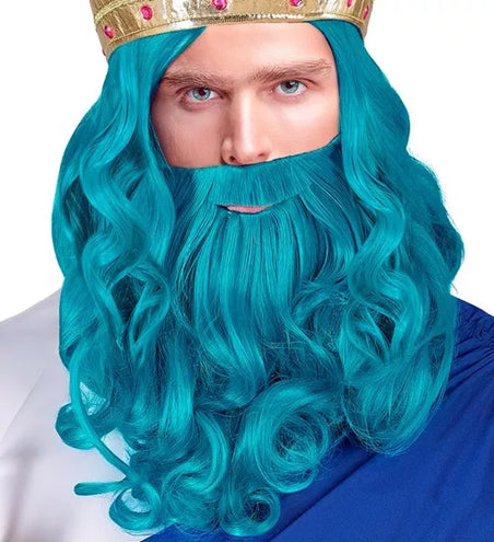 E-Carnavalskleding.nl Pruik poseidon/neptunes met baard en snor Liv