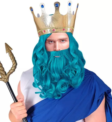 E-Carnavalskleding.nl Pruik poseidon/neptunes met baard en snor Liv