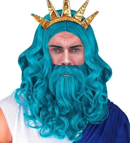 E-Carnavalskleding.nl Pruik poseidon/neptunes met baard en snor Liv