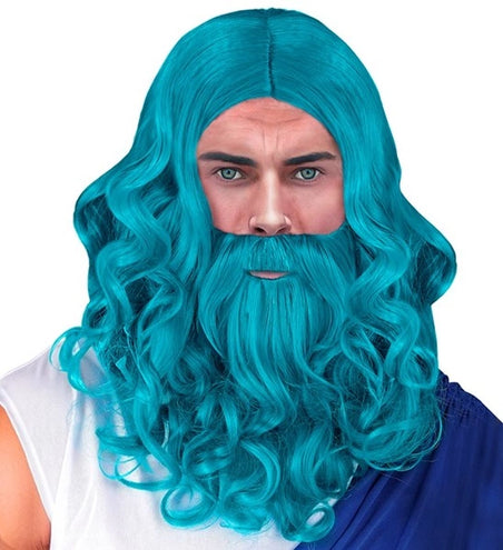 E-Carnavalskleding.nl Pruik poseidon/neptunes met baard en snor Liv