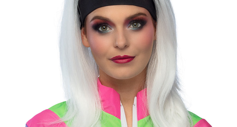 E-Carnavalskleding.nl Pruik Retro babe wit lang haar