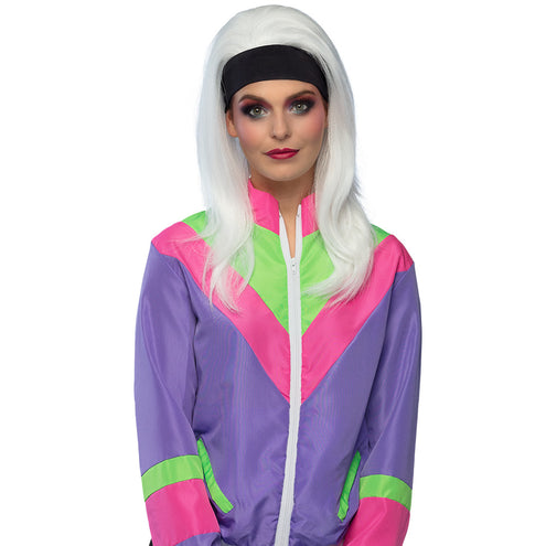 E-Carnavalskleding.nl Pruik Retro babe wit lang haar