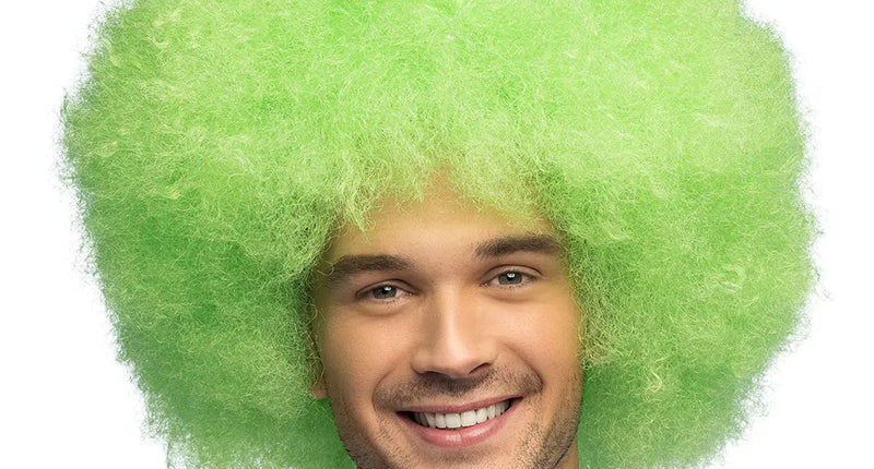 E-Carnavalskleding.nl Pruik Sugar afro neon groen