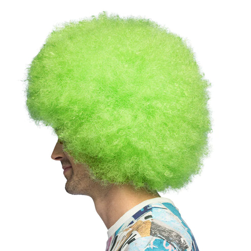 E-Carnavalskleding.nl Pruik Sugar afro neon groen