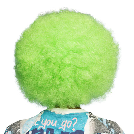 E-Carnavalskleding.nl Pruik Sugar afro neon groen