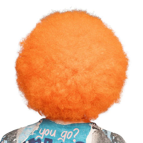 E-Carnavalskleding.nl Pruik Sugar afro neon oranje