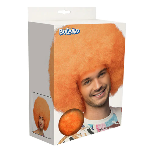 E-Carnavalskleding.nl Pruik Sugar afro neon oranje