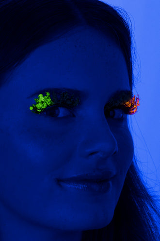 E-Carnavalskleding.nl PXP fluorescerende glitter wimpers Bi-color