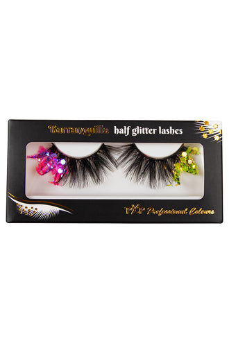 E-Carnavalskleding.nl PXP fluorescerende glitter wimpers Bi-color