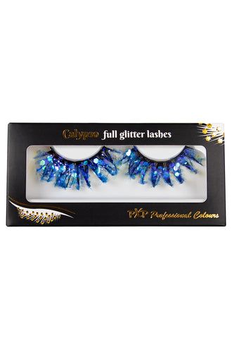 E-Carnavalskleding.nl PXP fluorescerende glitter wimpers blauw